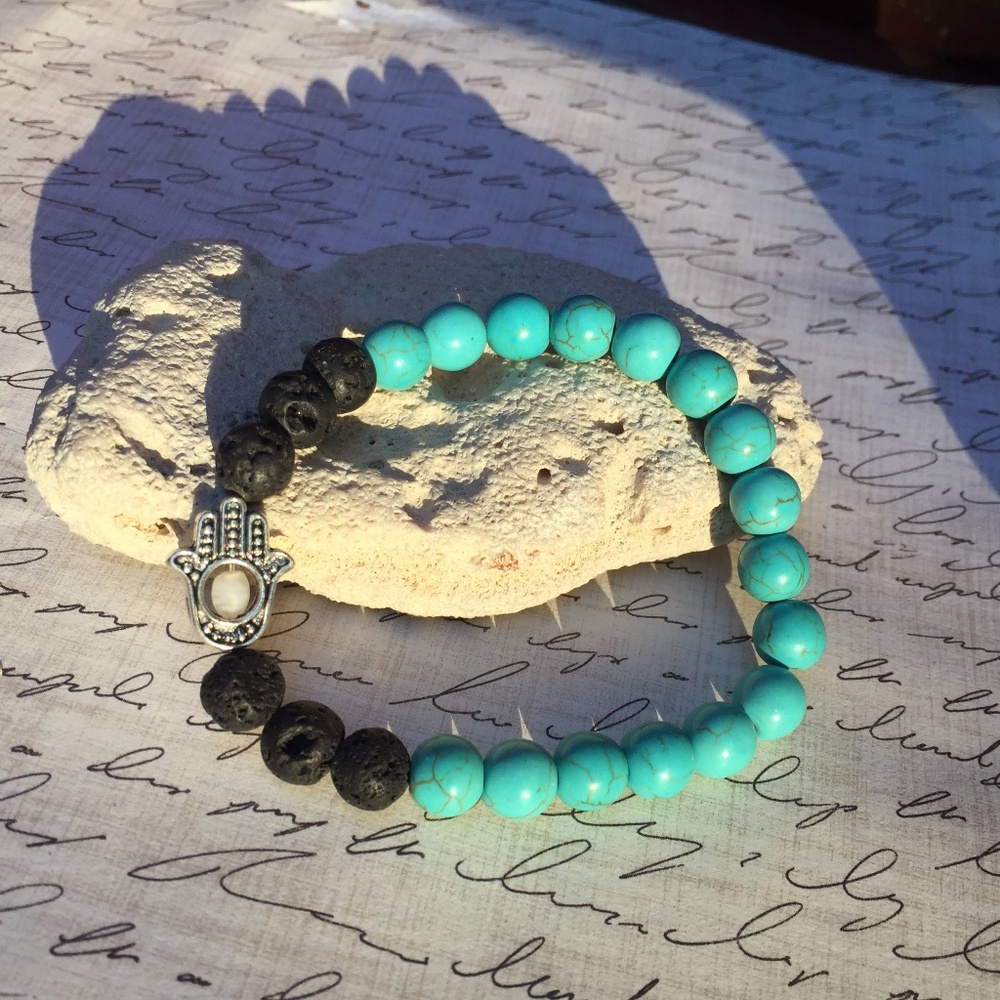 Essential Oil Diffuser Chakra Hand Boho Bracelet